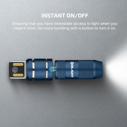 Image of OLIGHT IMINI 2 EDC Rechargeable Keychain Flashlight, 50 Lumens Compact and Portable Mini LED Keyring Lights with Built-in Battery Ideal for Everyday Carry and Emergencies (Midnight Blue)