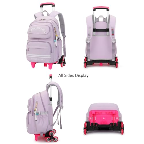 Rolling Backpack for Boys Girls Kids Backpack with Wheels Roller Bookbag Trolley School Bag Wheeled Bag3