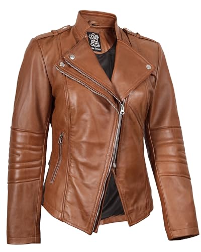 Image of Blingsoul Womens Real Leather Jacket - Asymmetrical Leather Jackets for Women