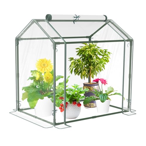 Mini Greenhouse for Indoor Outdoor Plants, Durable Green House with Roll-up Zipper Door，Grow Plant...