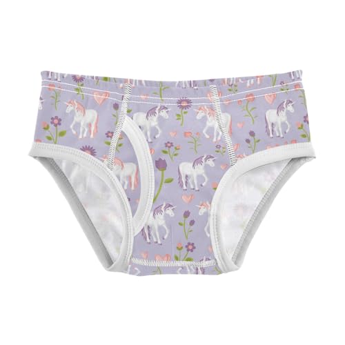 visesunny Boys Cotton Underwear Unicorn and Purple Sunflower Printed Toddler Soft Training Briefs Size 2T-8Y for Kids