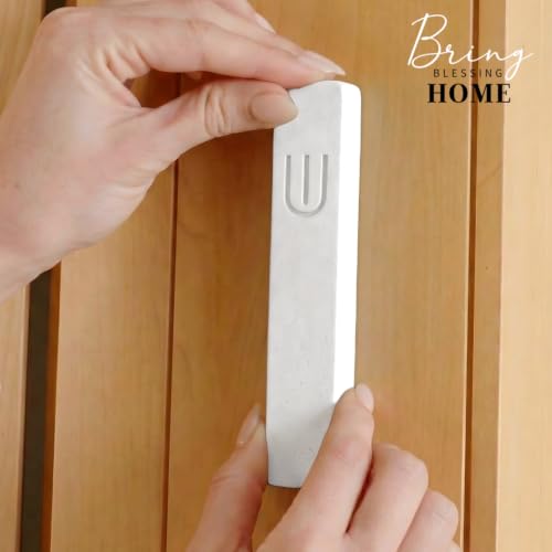 Image of SURI Mezuzah for Door with Scroll - 6 Inch Modern Mezuzah Case with Non Kosher Scroll Included, Fits up to 5 inch Scroll, Easy Adhesive Installation, Gift Box Included