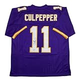 Autographed/Signed Daunte Culpepper Minnesota Purple Football Jersey Beckett BAS COA