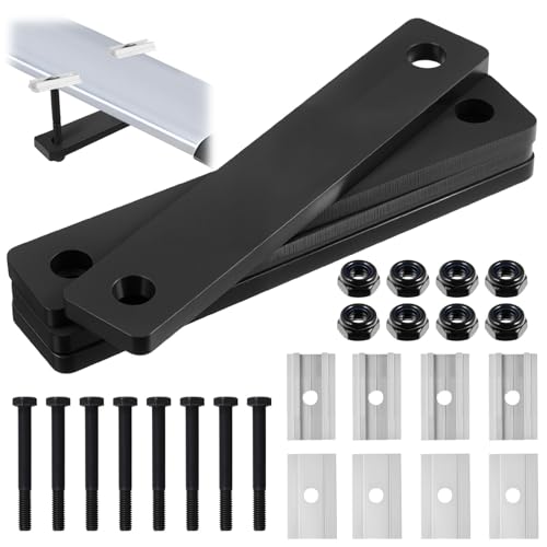 Zonon 28 Pcs Rooftop Tent Mounting Hardware Set Including 4 5.3 x 1 Flat Mending Plates 8 Screws 8 Nuts and 8 Aluminum Blocks