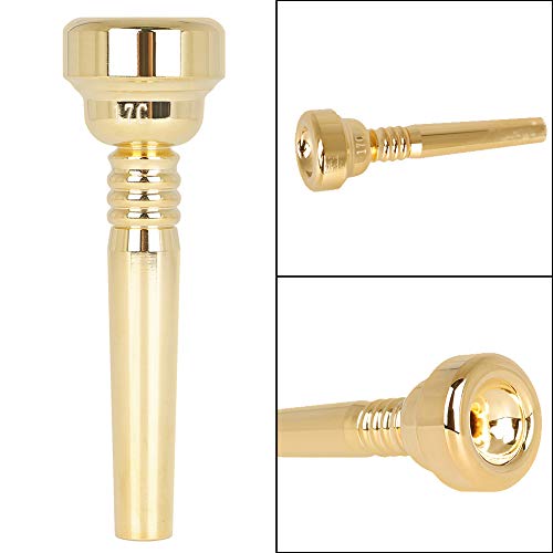 17C Trumpet dezirZJjx 17C Size Professional Brass Trumpet Mouthpiece Musical Instrument Accessory - Golden