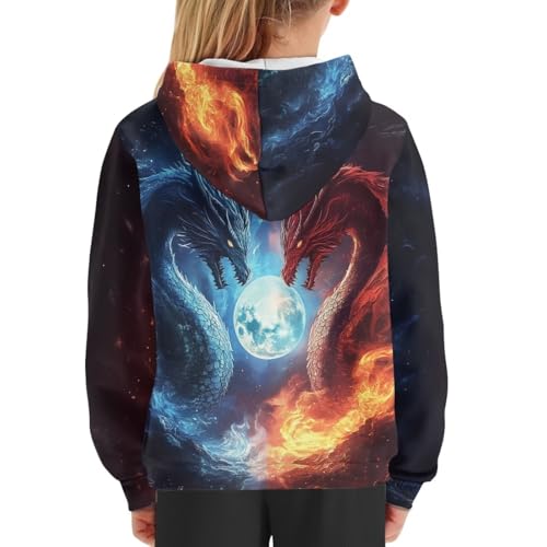 Image of WELLFLYHOM Boys Hooded Sweatshirts Hoodie Pullover Cool Graphic Crewneck Blouses Size 6-16