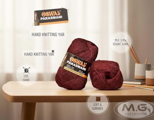 Image of M.G ENTERPRISE Parasmani RedSoft Wool Yarn 100 for Crochet Supplies, Knitting & DIY Craft