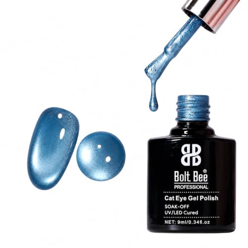 Image of Bolt Bee Silk Cat Eye Magnetic UV Gel Nail Polish 9ML- Cat Eye Effect, Long Lasting Chip Resistant Gel Polish, Professional Nail Art Gel, UV LED Lamp Cure, Smooth Shimmer Finish (CAT EYE NO. 11)
