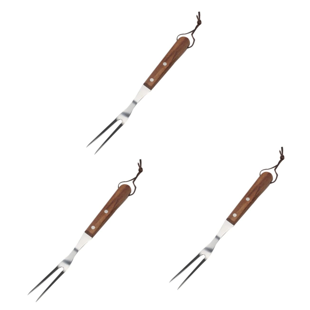 TOPBATHY 3 Pz forchetta da barbecue in acciaio inossidabile forchette da falò strumenti domestici arrosticini spiedini forchetta per barbecue in acciaio inossidabile spiedino di bistecca