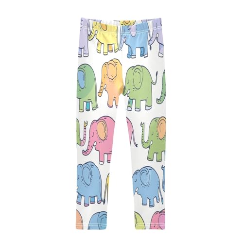 Bolaz Toddler Girls Leggings Printed Yoga Pants Leggings Green Pink Blue Elephant for Kids