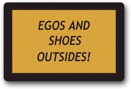 FavorPlus Egos and Shoes Outside Custom Doormat Door Mat Machine Washable Rug Non Slip Mats Bathroom Kitchen Decor Area Rug 30x18 inch