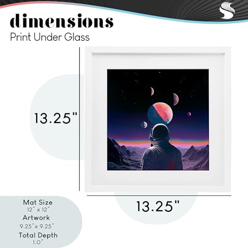 Affiche encadrée astronaute Sasha 33x33 cm pour déco violette - 4