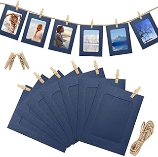 Photo Frame 5x7 Inch Kraft Paper Picture Frames 30 PCS DIY Cardboard Photo Frames with Wood Clips and Jute Twine (5X7 INCH, 30PCS BROWN)