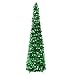 Fonder Mols 5ft Collapsible Artificial Christmas Tree, Pop Up Green Tinsel Coastal Christmas Tree for Holiday Decorations