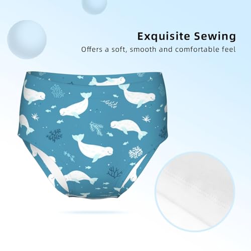 Cute Beluga Whales Girls' Underwear Soft Cotton Little Girls Panties Comfort Briefs3
