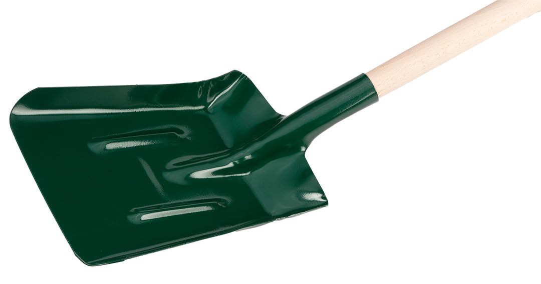 VERTO Utensile professionale per molteplici usi in giardino e costruzione, paletta per vanga con manico ergonomico in legno, utensili da giardino (pala in carbonio – manico a T