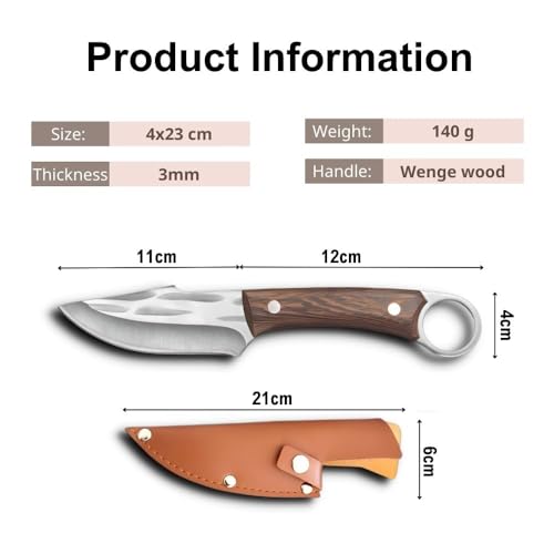 Image of High Carbon Steel Chef Knife for Kitchen Use, Multipurpose Meat & Vegetable Cutting Knife, Ergonomic Wooden Handle, Heavy Duty Sharp Blade, Professional Cooking Knife for Home & Restaurant
