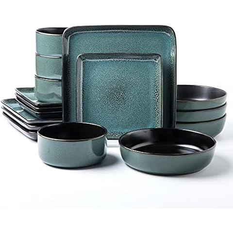 Arora FLACKAR Square Stoneware 16pc Dinnerware Set Cover