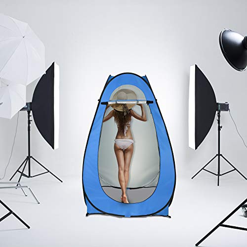 Outvita Shower Tent, refugio portátil para exteriores de 74'' para camping, senderismo, pesca y picnic con bolsa de transporte (Azul) miniatura 5
