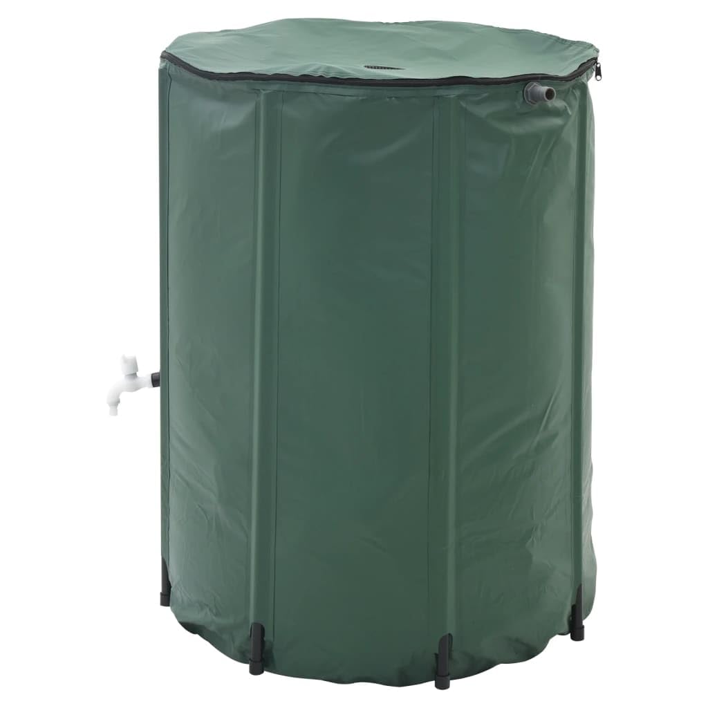 Wasserspeicher Regentonne Wassertank 250L klappbar PVC grün mit Gartenschlauch und Auslaufhahn für Garten Bewässerung und automatisches Gießen von Pflanzen und Gemüse