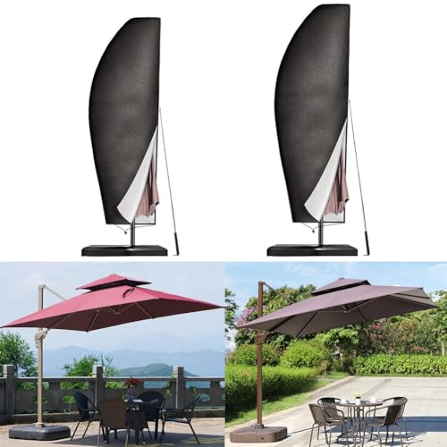 Schlanker schwarzer Sonnenschirm-Staubschutz aus robustem 210D-Oxford-Material mit innovativem Reißverschluss-Design (205 (40 x 70 x 50 cm) – Bild 5