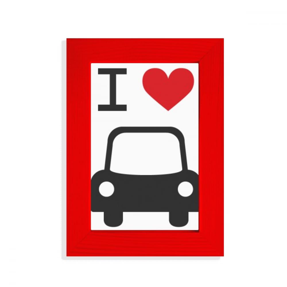 Cadre photo avec motif cœur rouge I Love pour décoration murale