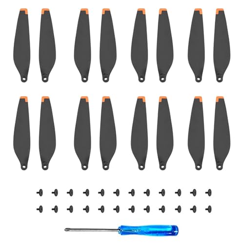 Hélices Pour Drone DJI Mini 3 Pro / Mini 4 Pro - Lot De 16 Pales + Vis, Faible Bruit, Couleur Orange Repérable