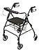 Lumex Walkabout Lite Four Wheel Rollator, Black