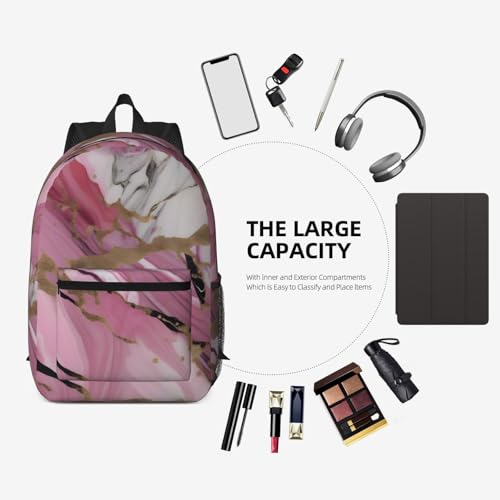 Sac à dos ordinateur portable marbre rouge et blanc de 43cm - 7