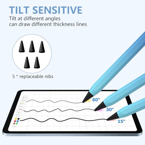 Image of Stylus Pen for iPad 2018-2023 with Palm Rejection, Active Pencil for iPads 10th /9th /8th /7th /6th, for iPad Pro 11 /12.9 inch, for iPad Air 5th /4th /3th Gen, for iPad mini 6th /5th Gen(Gradient Blue)