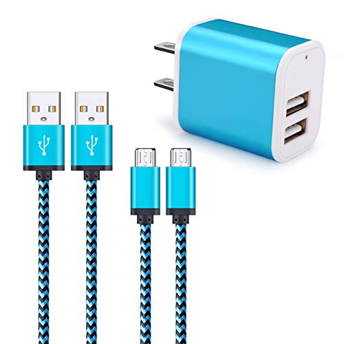 Android Charger with Wall Plug, Hootek 2.1A Dual Port USB Wall Charger Brick Block Charger Cube Box with 2Pack 6ft Micro USB Cable Phone Charger Cord for Samsung Galaxy S7 S6 Edge J3 J7, LG Stylo 5 3