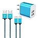 Charging Block, Hootek 2.1A Dual Port Phone Charger Box USB Wall Charger Cube Brick Plug with 2-Pack 6ft Micro USB Cable Android Charger Cord for Samsung Galaxy S6/S7 Edge J3 J7, LG Stylo 3 Plus, HTC