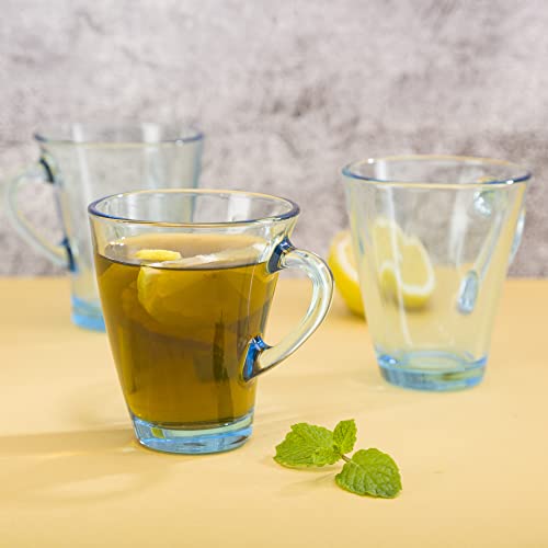 Image of Pasabahce Penguen Mug from House of Pasabahce The Original Pasabahce from Turkey, Blue Transparent Penguen Mugs, 170 ml in Set of 6 Pcs, Perfect fit for Tea /Coffee.