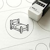 Dekolando Bonusstempel Bett 10x10 mm – Bonuskartenstempel für Hotel Pension Gästehaus Hostel - Stempel Bonuskarte Kundenkarte Stempelkarte