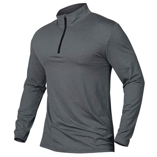 Camiseta deportiva para hombre con cremallera de manga larga para correr, GY2., XXL