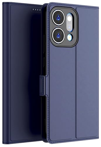 Image of Kapa Noble Slim Magnetic Leather Flip Case Cover for Oppo Reno 14 5G | Card Holder Stand Flip Wallet Case (Blue)