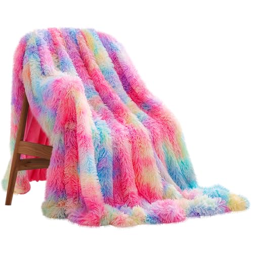KANKAEU Coperta Pelosa Arcobaleno 130×160cm