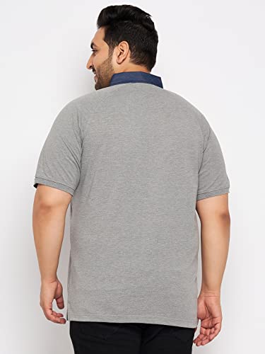 Image of Club York Men Cotton Blend Half Sleeve Polo Neck Solid Plus Size T-Shirts