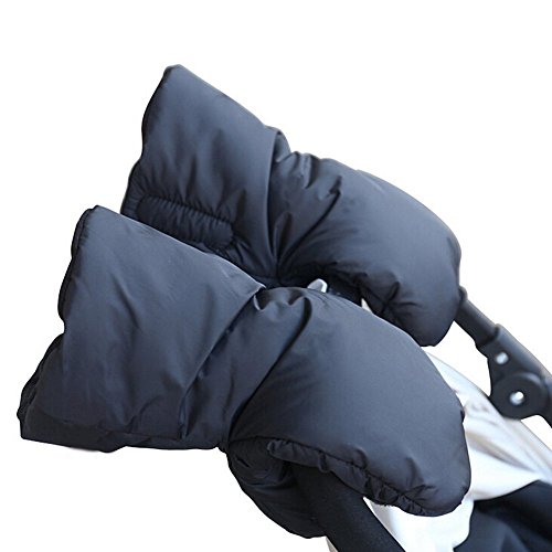 Image of Stroller Hand Muff，Winter Waterproof Anti-Freeze Gloves Kids Baby Pram Stroller Accessory Hand Warmer (Black)