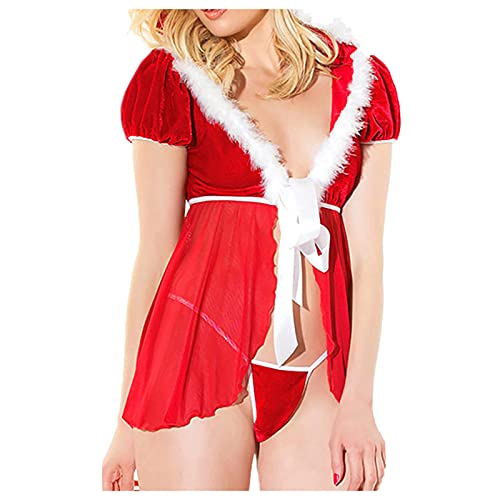 Kwatieh Jumpsuits underwear without sleep women christmas pajamas sexy lingerie champagne - Afbeelding 4