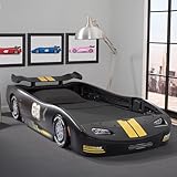 Delta Children Turbo Race Car Twin Bed, Black