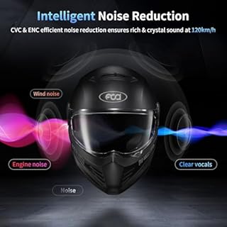 Fodsports FX-S Motorcycle Bluetooth Headset V5.4, 2-Way Helmet Intercom Communication System with IP67 Waterproof, CVC Noise Cancellation, Hands-Free Music/Call, 2 Type Mics, Black, 2 Pack