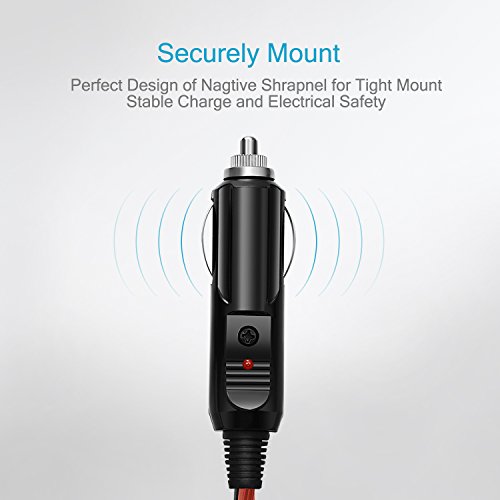 [UL Wire]Chanzon 6Ft Male Plug Cigarette Lighter Outlet + Eyelet Terminal Spring Power Supply Cord 12V 16AWG Heavy Duty Cable Fused DC Power 12 24 Volt Socket for Car Inverter Tire Inflator Air Pump