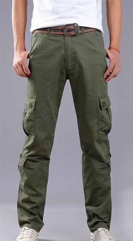Suwequest Męskie spodnie na co dzień z wieloma kieszeniami Joggery Cargo Pants Outdoor Trekking Cargo Pants