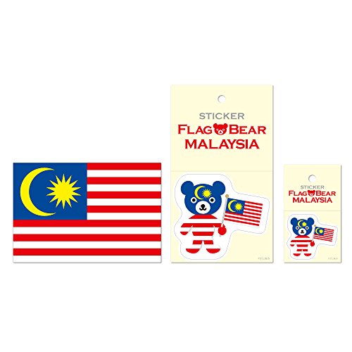 ムーングラフィックス ステッカー ポストカード 国旗 マレーシア SET34