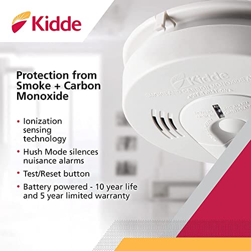Kidde Kn-Cosm-Ba Battery-Operated Combination Carbon Monoxide And Smoke Alarm, Voice Alert, Pack Of 2 & Smoke & Carbon Monoxide Detector, Battery Powered, Combination Smoke & Co Alarm, Voice Alert #TOP2