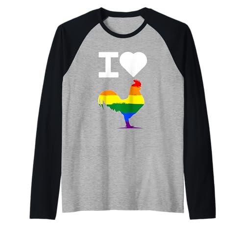 I Love Cock Dick Funny LGBT Gay Pride Rainbow Raglan Baseball Tee