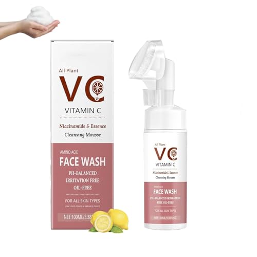 HLMULL Limpiador Facial iluminador con vitaminas Marinas Espuma limpiadora Facial con Vitamina C Limpiador Facial hidratante para Mujeres para Todo Tipo de Piel