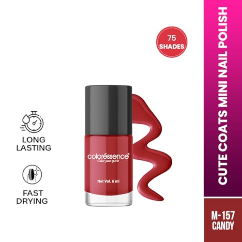 Image of Coloressence Cute Coats Long Lasting Nail Paint | Chip Resistant | Quick Dry | One Swipe Application | Toxin Free|Candy-6ml