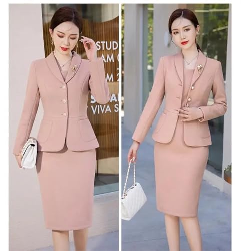 Women Business Suits 2 Piece Set Blazer and Dress Formal OL Professional Ladies Office Work Wear Jacket Coat Outfits2